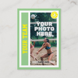 Custom Beach Volleyball Trading Card (Sage) Telefonnummerkarte