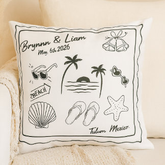 Custom Beach Wedding Pillow Cover – Personalized Kissen