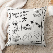Custom Beach Wedding Pillow Cover – Personalized Kissen (Decke)