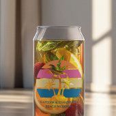 Custom Beach Wedding Tropical Palm Tree Sunset Dosenglas