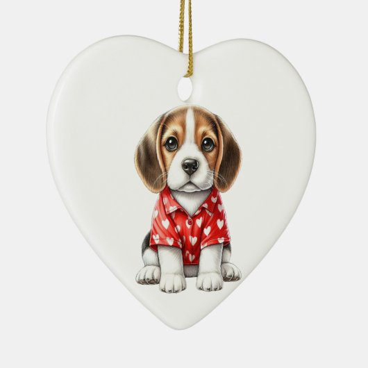 Custom Beagle Dog Fun Valentine Ornament (Rechts)