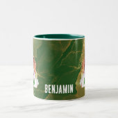 Custom Beagle Gold St Patricks Day Zweifarbige Tasse (Mittel)