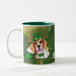 Custom Beagle Gold St Patricks Day Zweifarbige Tasse