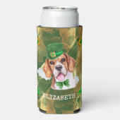Custom Beagle Gold St Patricks Selters Dosenkühler (Seltzer Rückseite)