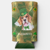 Custom Beagle Gold St Patricks Selters Dosenkühler (Vorderseite)