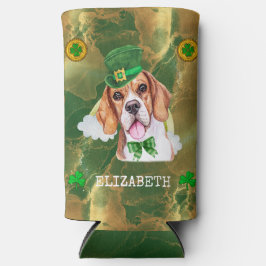 Custom Beagle Gold St Patricks Selters Dosenkühler