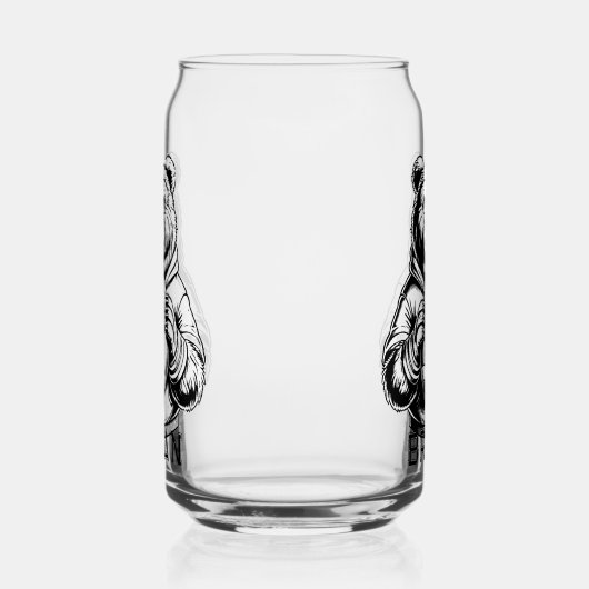 Custom Bear Football Brillware Dosenglas (Links)