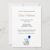 Custom Bear lesen ein Buch Baby Shooter Einladung (Rückseite)