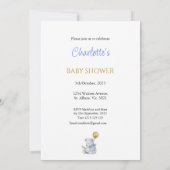 Custom Bear lesen ein Buch Baby Shooter Einladung (Rückseite)