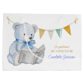 Custom Bear lesen ein Buch Baby Shooter Große Geschenktüte (Rückseite)