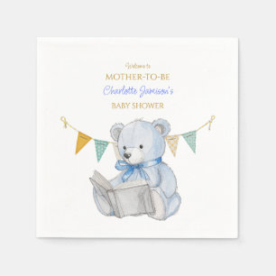 Custom Bear lesen ein Buch Baby Shooter Serviette
