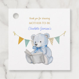 Custom Bear lesen ein Buch Danke Baby Dusche Geschenkanhänger