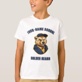 CUSTOM Bear Mascot | Blue & Gold - School Uni T-Shirt (Vorderseite)