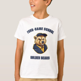 CUSTOM Bear Mascot | Blue & Gold - School Uni T-Shirt