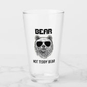 Custom BEAR NOT TEDDY BEAR Men Funny Geschenk für  Glas (Vorderseite)