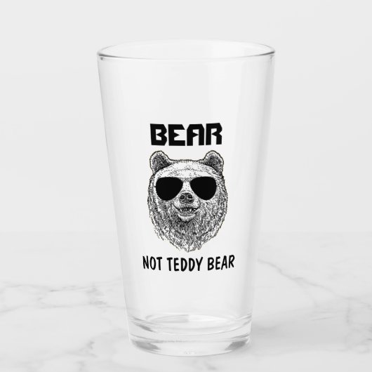 Custom BEAR NOT TEDDY BEAR Men Funny Geschenk für  Glas (Vorderseite)