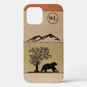 Custom Bear Silhouette Apple iPhone 12 Tough Case (Rückseite)