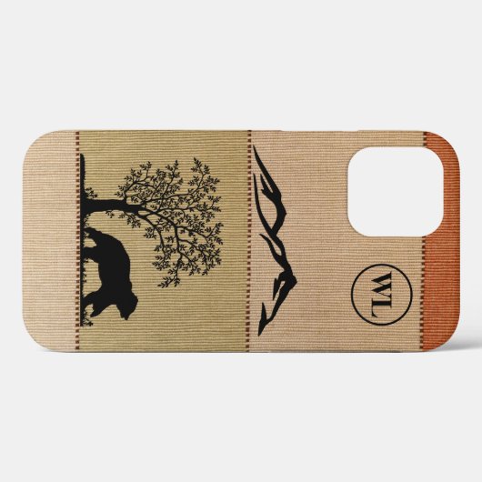 Custom Bear Silhouette Apple iPhone 12 Tough Case (Rückseite (Horizontal))