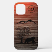 Custom Bear Silhouette Apple iPhone 12 Tough Case (Rückseite)