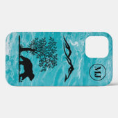 Custom Bear Silhouette Apple iPhone 12 Tough Case (Rückseite (Horizontal))