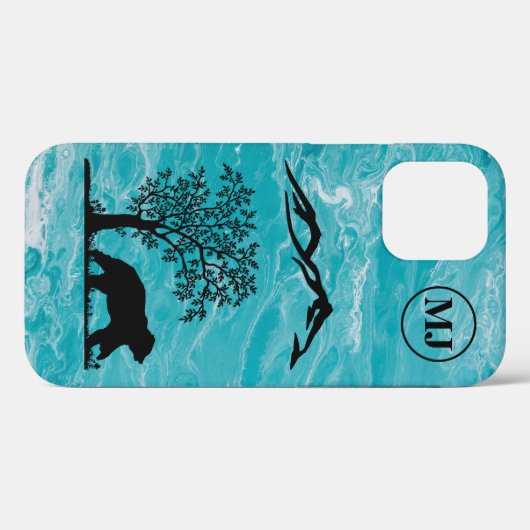 Custom Bear Silhouette Apple iPhone 12 Tough Case (Rückseite (Horizontal))