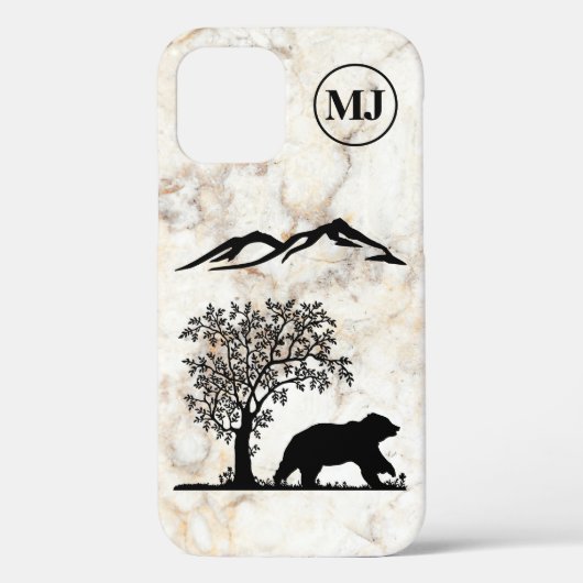 Custom Bear Silhouette Apple iPhone 12 Tough Case (Rückseite)