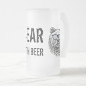 Custom BEAR with BIER Men Funny Gag Geschenk für I Mattglas Bierglas (VorderseiteRechts)