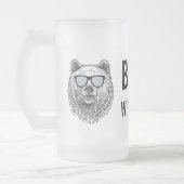 Custom BEAR with BIER Men Funny Gag Geschenk für I Mattglas Bierglas (Links)