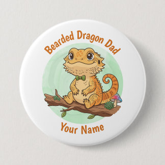 Custom Bearded Dragon Dad Button