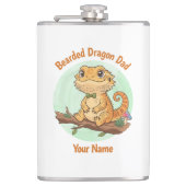 Custom Bearded Dragon Dad Flask Flachmann (Vorderseite)