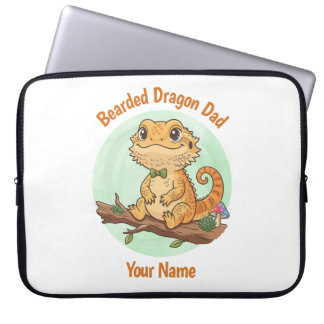Custom Bearded Dragon Dad Laptop Sleeve