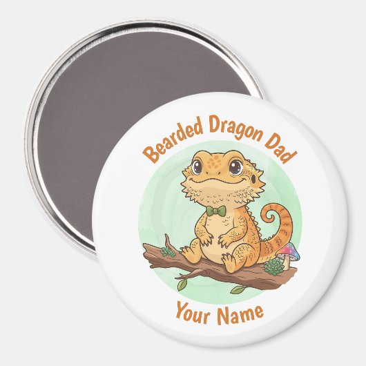 Custom Bearded Dragon Dad Magnet (Vorderseite/Rückseite)