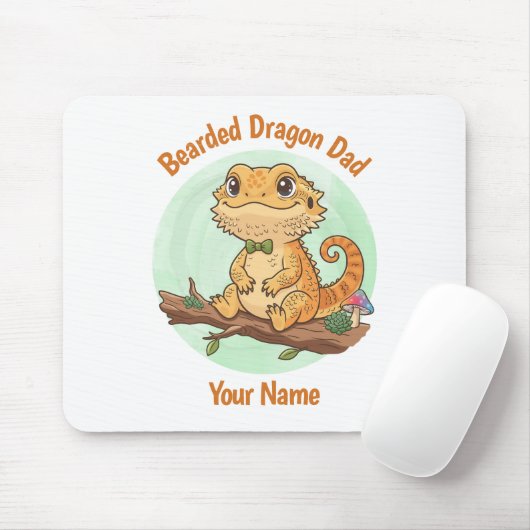 Custom Bearded Dragon Dad Mouse Pad Mousepad (Mit Mouse)