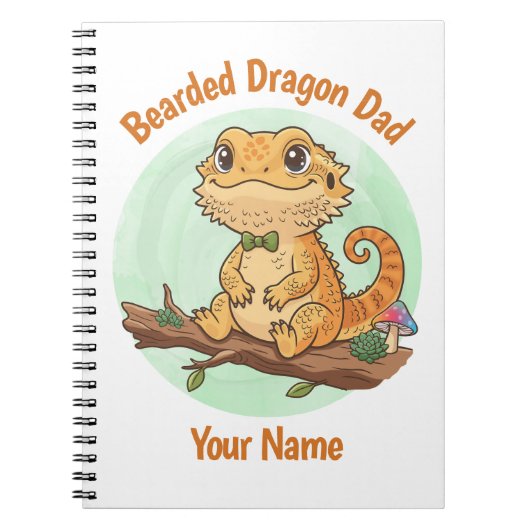 Custom Bearded Dragon Dad Notebook Notizblock (Vorderseite)