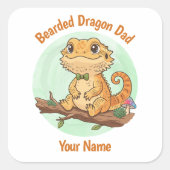 Custom Bearded Dragon Dad Square Sticker (Vorderseite)