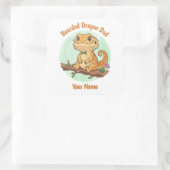 Custom Bearded Dragon Dad Square Sticker (Tasche)