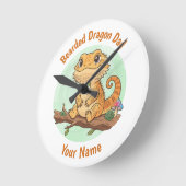 Custom Bearded Dragon Dad Wall Clock Runde Wanduhr (Winkel)