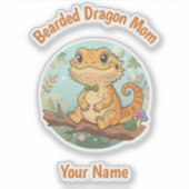 Custom Bearded Dragon Mom Sticker (Vorderseite)