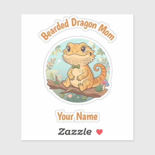 Custom Bearded Dragon Mom Sticker (Blatt)