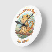 Custom Bearded Dragon Mom Wall Clock Runde Wanduhr (Winkel)