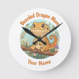 Custom Bearded Dragon Mom Wall Clock Runde Wanduhr