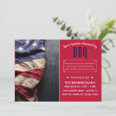 Custom Beautic Rustic Memorial Day GRILLEN Foto Einladung (Stehend Vorderseite)
