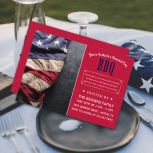 Custom Beautic Rustic Memorial Day GRILLEN Foto Einladung
