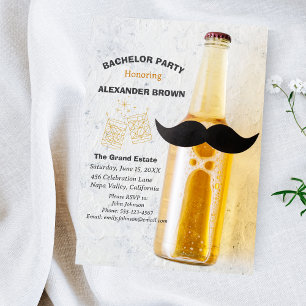 Custom Beautiful Bachelor Party Whiskey Einladung