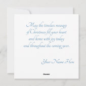 Custom Beautiful Blue Weihnachtsdekoration Feiertagskarte (Rückseite)