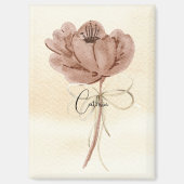 Custom beautiful Blume Bow Earth tone Calligraphy Magnet (Vorderseite)