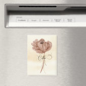 Custom beautiful Blume Bow Earth tone Calligraphy Magnet (In Situ (Geschirrspüler))