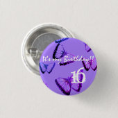 Custom Beautiful Butterfly Es ist mein Geburtstag  Button (Vorne & Hinten)