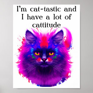 Custom Beautiful farbenfroh bemalt Cat Art Poster