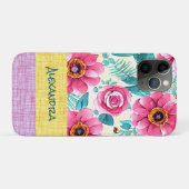 Custom beautiful feminine botanical pattern Case-Mate iPhone hülle (Rückseite (Horizontal))